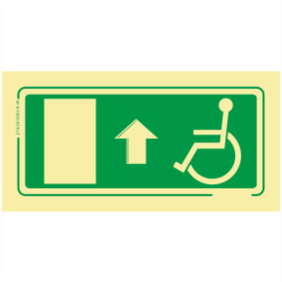 Saída de Emergência - Deficientes Exterior Sentido em frente