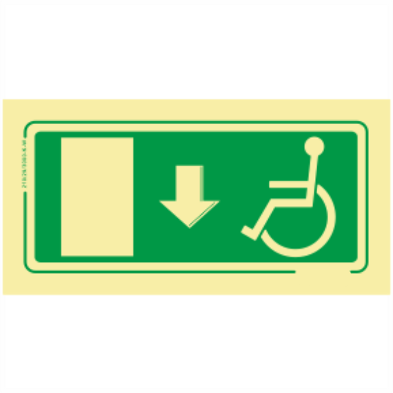Saída de Emergência - Deficientes Exterior Sentido em baixo