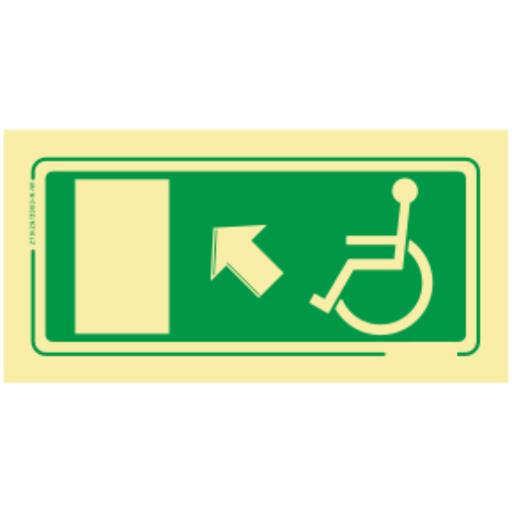 Saída de Emergência - Deficientes Exterior Sentido cima/direita