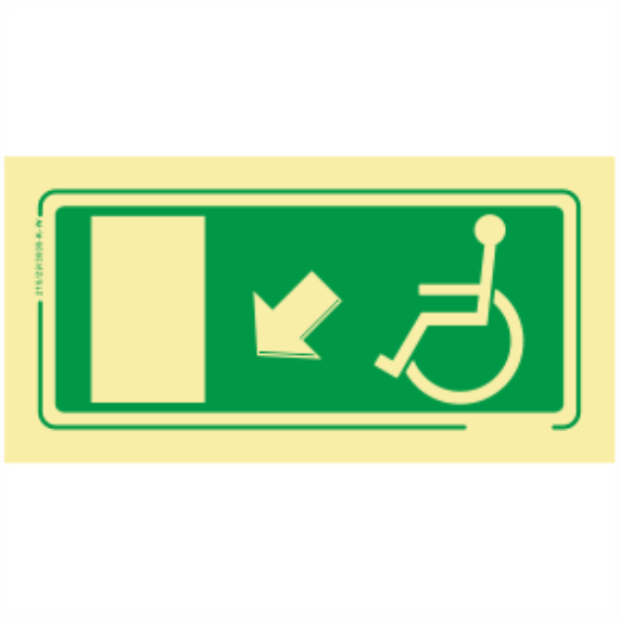 Saída de Emergência - Deficientes Exterior Sentido baixo/esquerda