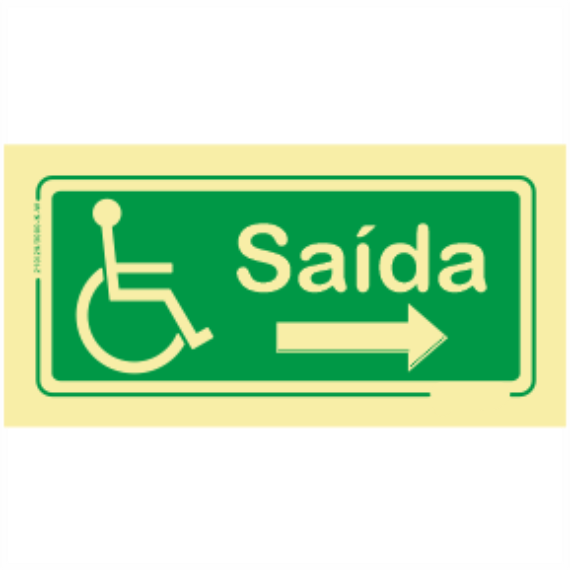 Saída de Emergência - Deficientes "Saída" Sentido Direita