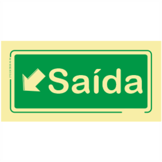 Saída de Emergência - "Saída" Sentido Baixo/Esquerda