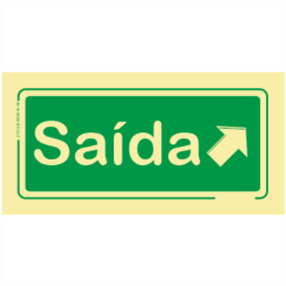Saída de Emergência - "Saída" Sentido Cima/Direita