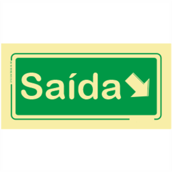 Saída de Emergência - "Saída" Sentido Baixo/Direita