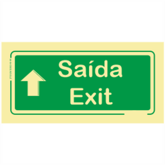 Saída de Emergência - "Saída" "Exit" Sentido Em Frente