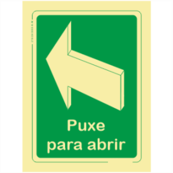 Saída de Emergência - "Puxe para abrir" Sentido Cima/Esquerda