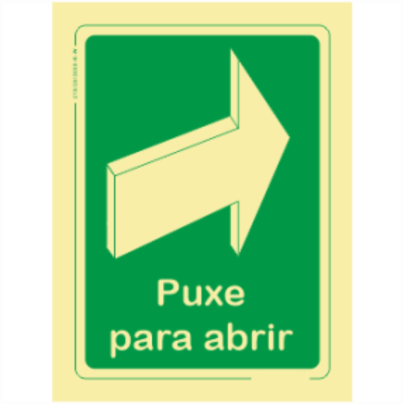 Saída de Emergência - "Puxe para abrir" Sentido Cima/Direita
