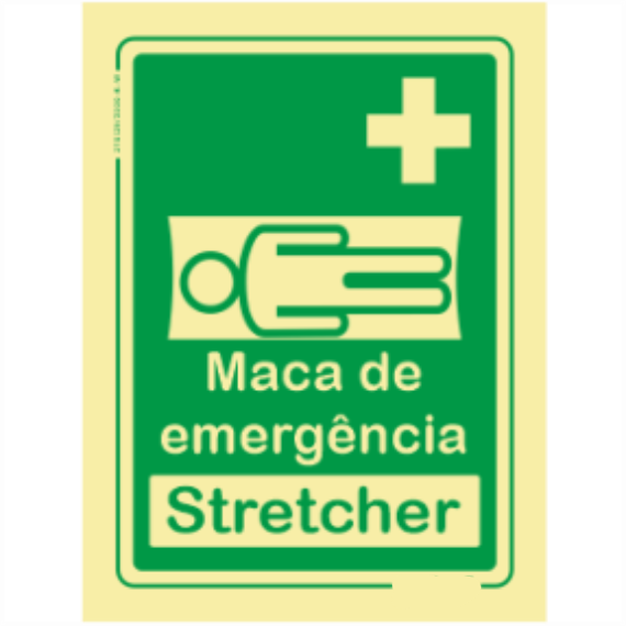 Saída de Emergência - "Maca de emergência" "Stretcher"