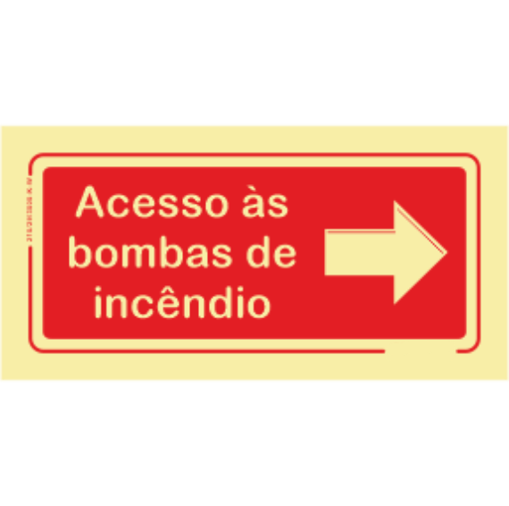 Segurança Contra Incêndio - "Acesso às bombas de incêndio" sentido direita