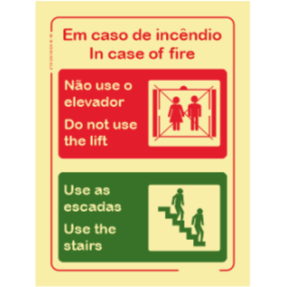 Segurança Contra Incêndio - "Em caso de incêndio" "In case of fire"