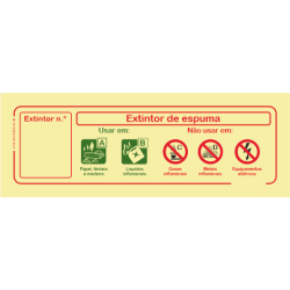 Segurança Contra Incêndio - "Extintor Nº" "Extintor de espuma"