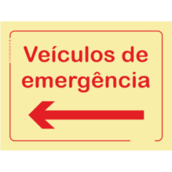 Segurança Contra Incêndio - "Veículos de emergência" sentido esquerda