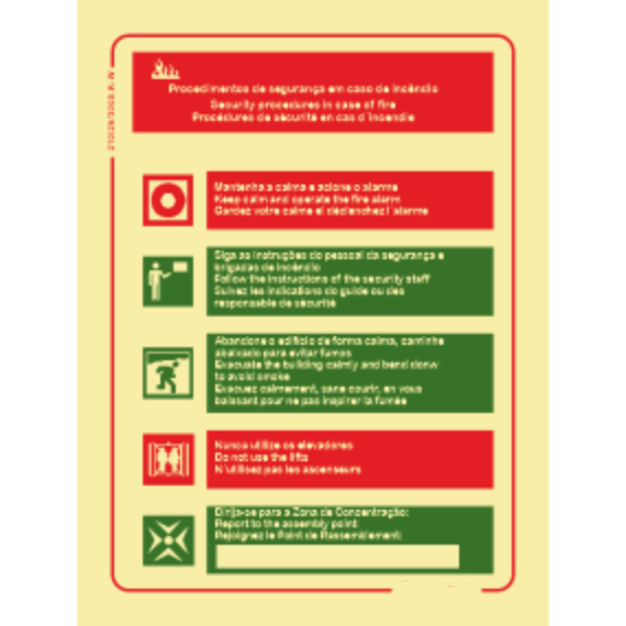 Segurança Contra Incêndio - "Instruções de segurança em caso de incêndio" - PT - EN - FR