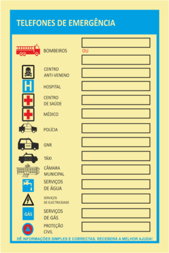 Segurança Contra Incêndio - "Telefones de emergência"