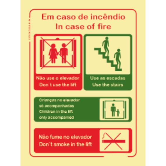 Segurança Contra Incêndio - "Em caso de incêndio" "In case of fire"