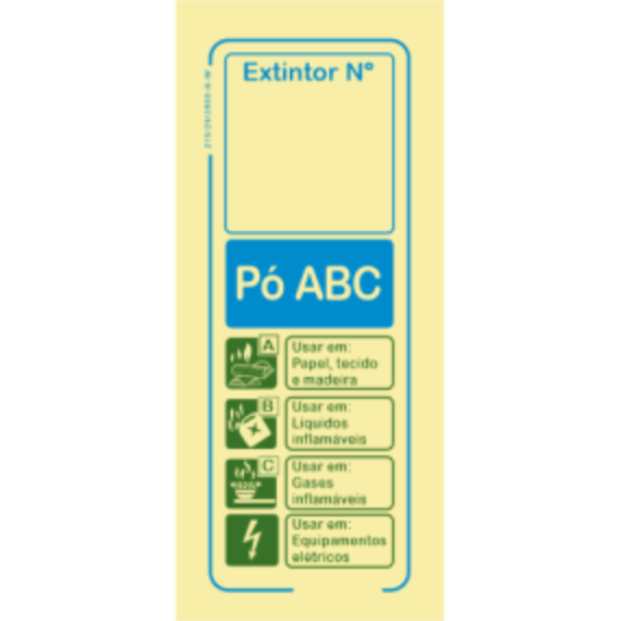 Segurança Contra Incêndio - "Extintor Nº" "Pó ABC"