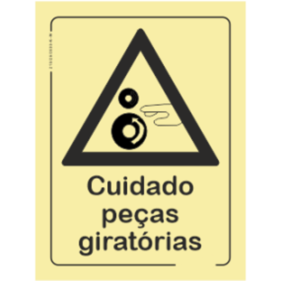 Perigo - "Cuidado peças giratórias"