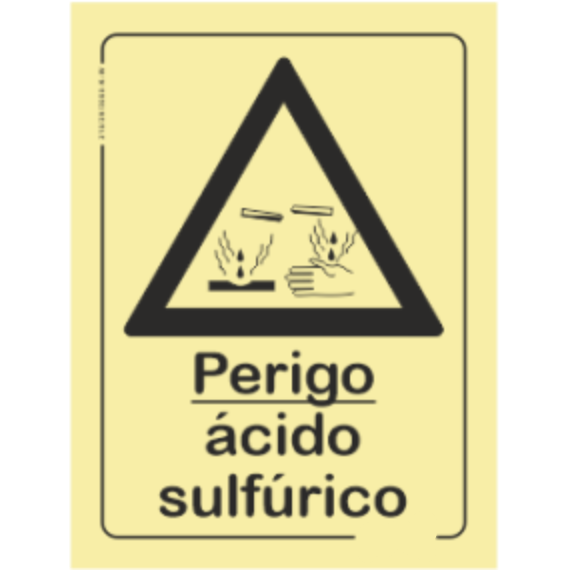 Perigo - "Perigo ácido sulfúrico"