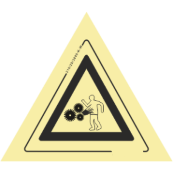 Perigo - Perigo de entalamento não usar roupas largas e manter distância de segurança