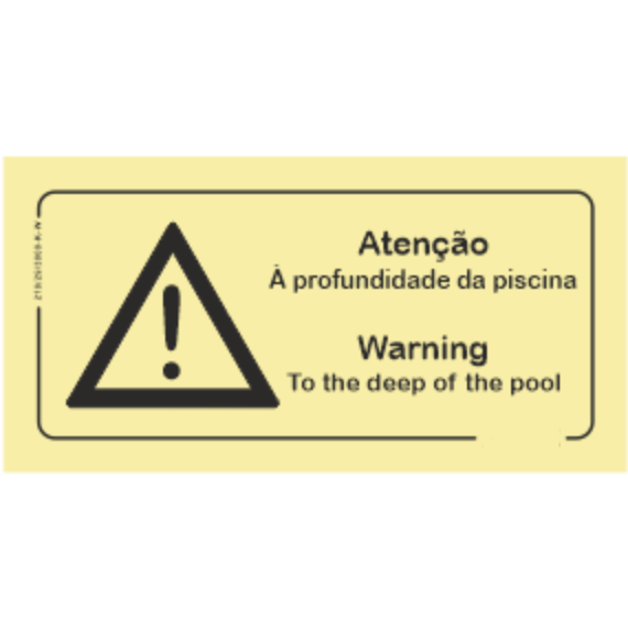 Perigo - "Atenção - à profundidade da piscina" "Warning - to the deep of the pool"