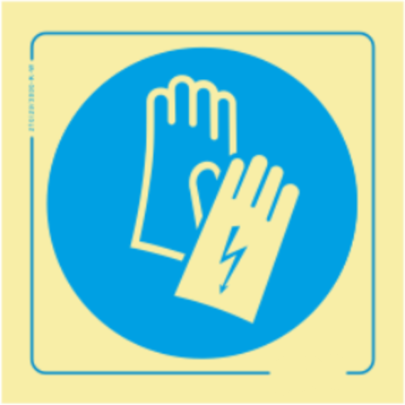 Obrigação - Obrigatório usar luvas de proteção elétrica