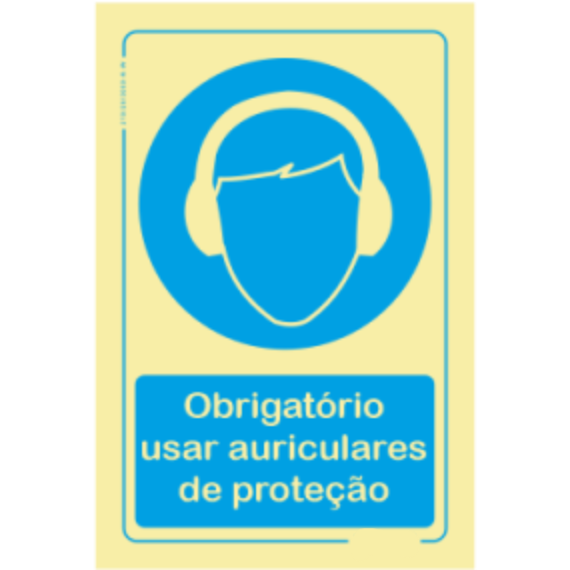 Obrigatório - "Obrigatório usar auriculares de proteção"