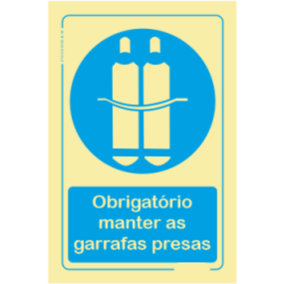 Obrigatório - "Obrigatório manter as garrafas presas"