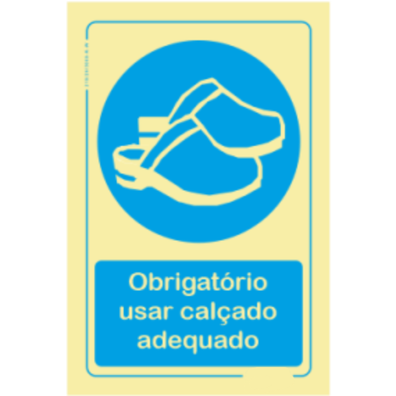 Obrigatório - "Obrigatório usar calçado adequado"