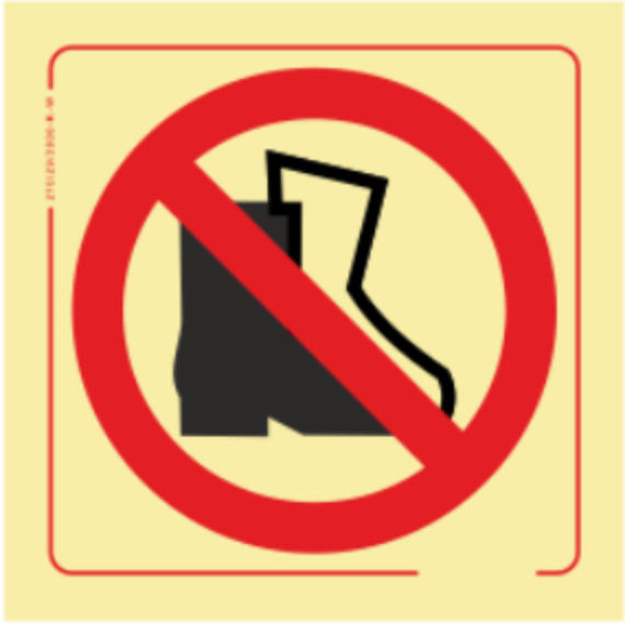 Proibição - Proibida a entrada sem botas de segurança