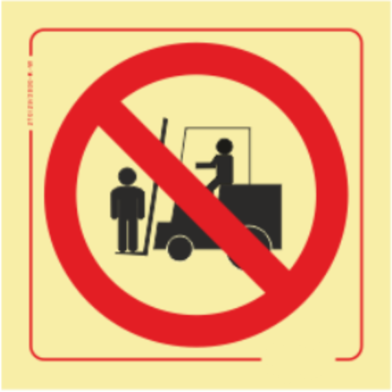 Proibição - Proibido transportar pessoas no empilhador