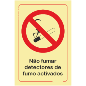 Proibição - "Não Fumar Detetores de Fumo Activados"