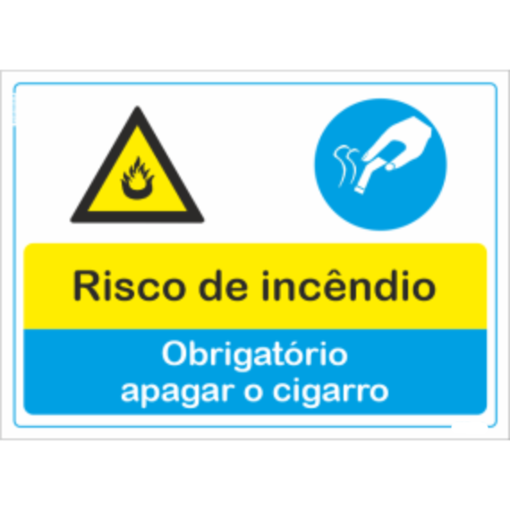 Compostos - "Risco de incêndio" "Obrigatório apagar o cigarro"