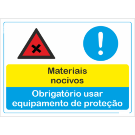 Compostos - "Materiais nocivos" "Obrigatório usar equipamento de proteção"