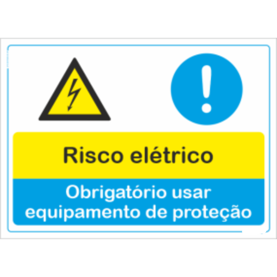 Compostos - "Risco elétrico" "Obrigatório usar equipamento de proteção"