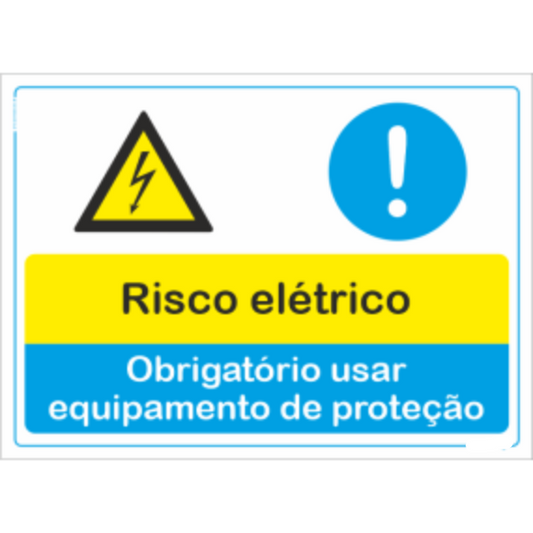 Compostos - "Risco elétrico" "Obrigatório usar equipamento de proteção"