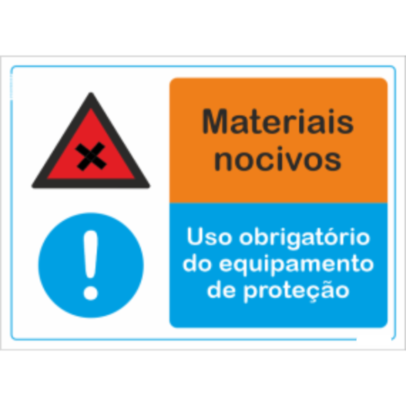Compostos - "Materiais nocivos" "Uso obrigatório de equipamento de proteção"