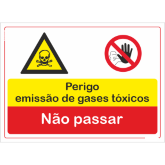 Compostos - "Perigo emissão de gases tóxicos" "Não passar"
