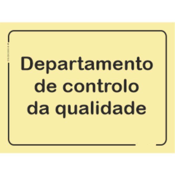 Qualidade - "Departamento de controlo e qualidade"