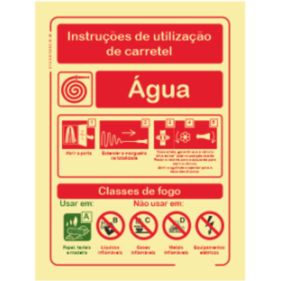 Segurança Contra Incêndio - "Instruções de utilização de carretel" ÁGUA