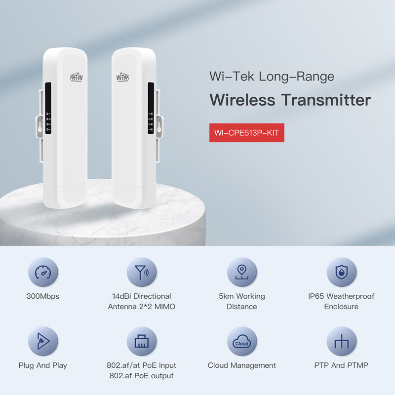 Transmissor Wireless de Longo Alcance IP CCTV WI-TEK
