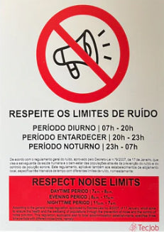 Proibição - Sinal Regulamento Geral do Ruído