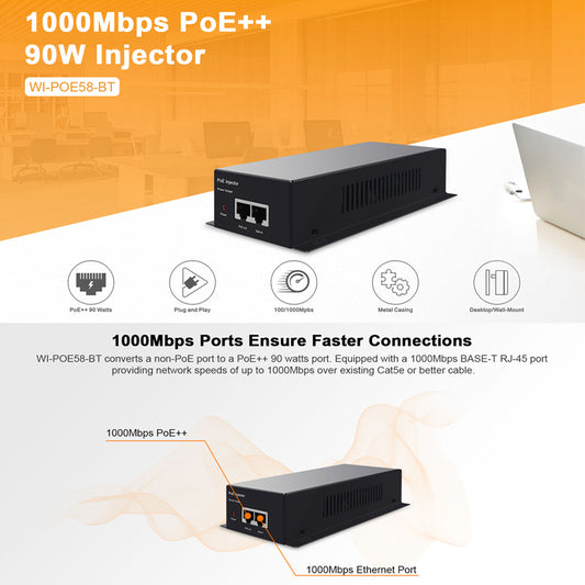 Injetor PoE++ WI-TEK