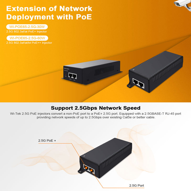 Injetor PoE 2,5G WI-TEK