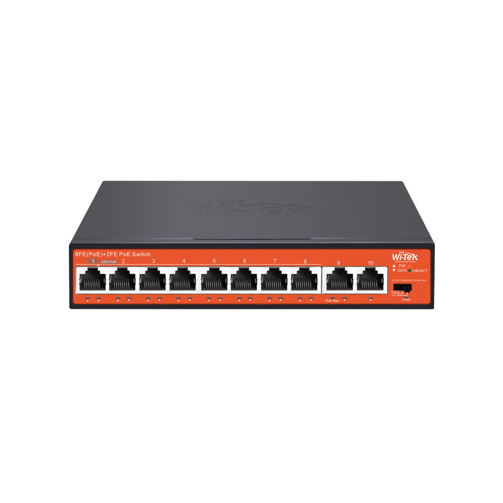 8 PoE + 2 Uplink switches PoE não geríveis WI-TEK