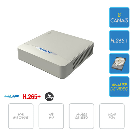 Hyundai HYU-526N NVR de 8 canais e 4MP