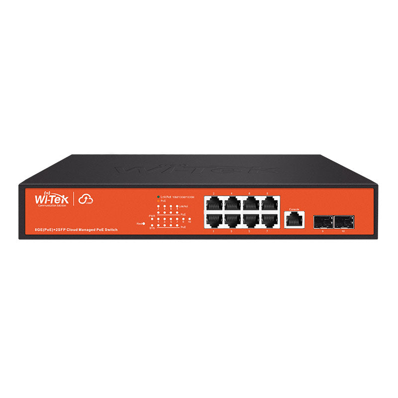 8 switches PoE + 2 SFP Gigabit geridos por PoE WI-TEK