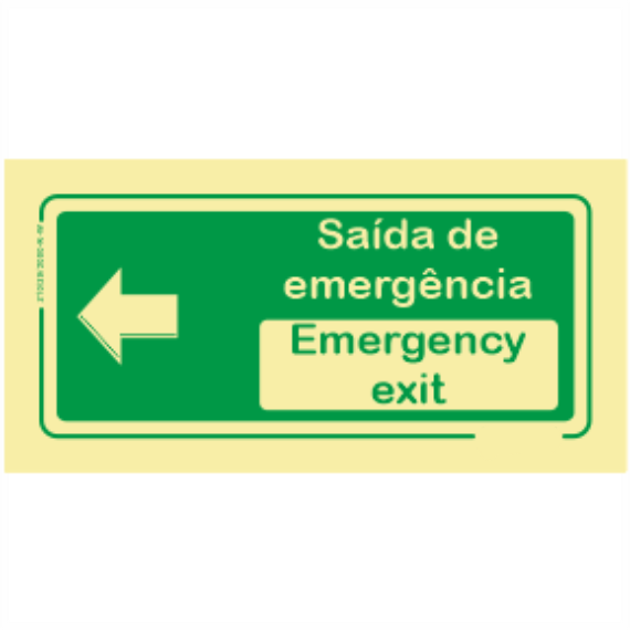 Saída de Emergência - "Saída de Emergência" "Emergency exit" Sentido Esquerda