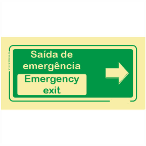 Saída de Emergência - "Saída de Emergência" "Emergency exit" Sentido Direita