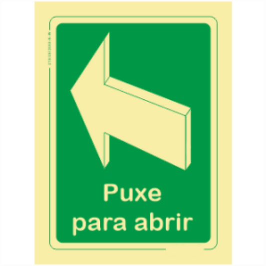 Sinal de Emergêrncia - Sentido Esquerda cima "Puxe para abrir"