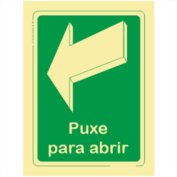 Saída de Emergência - "Puxe para abrir" Sentido Baixo/Esquerda